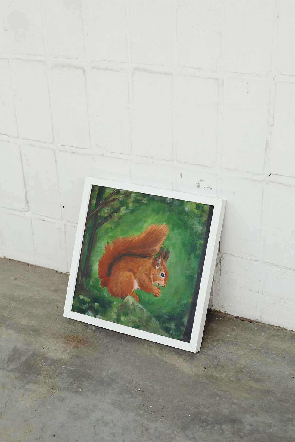 Thumbnail: The Red Squirrel limited art print against the wall