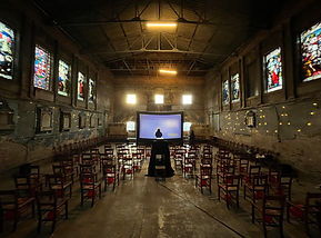 Installation for the premiere of  HUBRIS in London ASYLUM Church UK