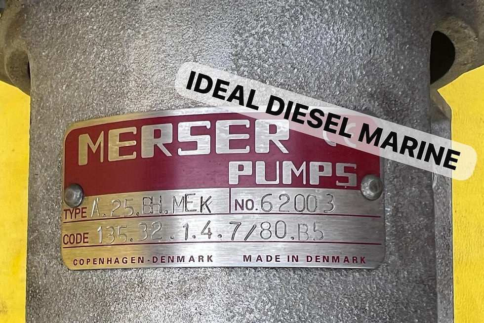 Maker:-MERSER PUMP TYPE: A.25.BH.MEK NO.62003 CODE :-135.32 • 1.4. 7/80.B5 COPENHAGEN - DENMARK Electric motor data- Maker :-LAFERT Made in Italy Type AM 80Z BA2 IEC 60034 3~Mot *Nº 741176 Tb.C1. F(B) IP 55 S1 50Hz: 220/380V 1.1kW 1.5P 220-240/380-420V -4,7/2.7A 60Hz: 254/440V 1.3KW 1.8HP 250-277/440-480V -4.7/2.7A 2810/3400 min-' - cos- 0.86/0.87