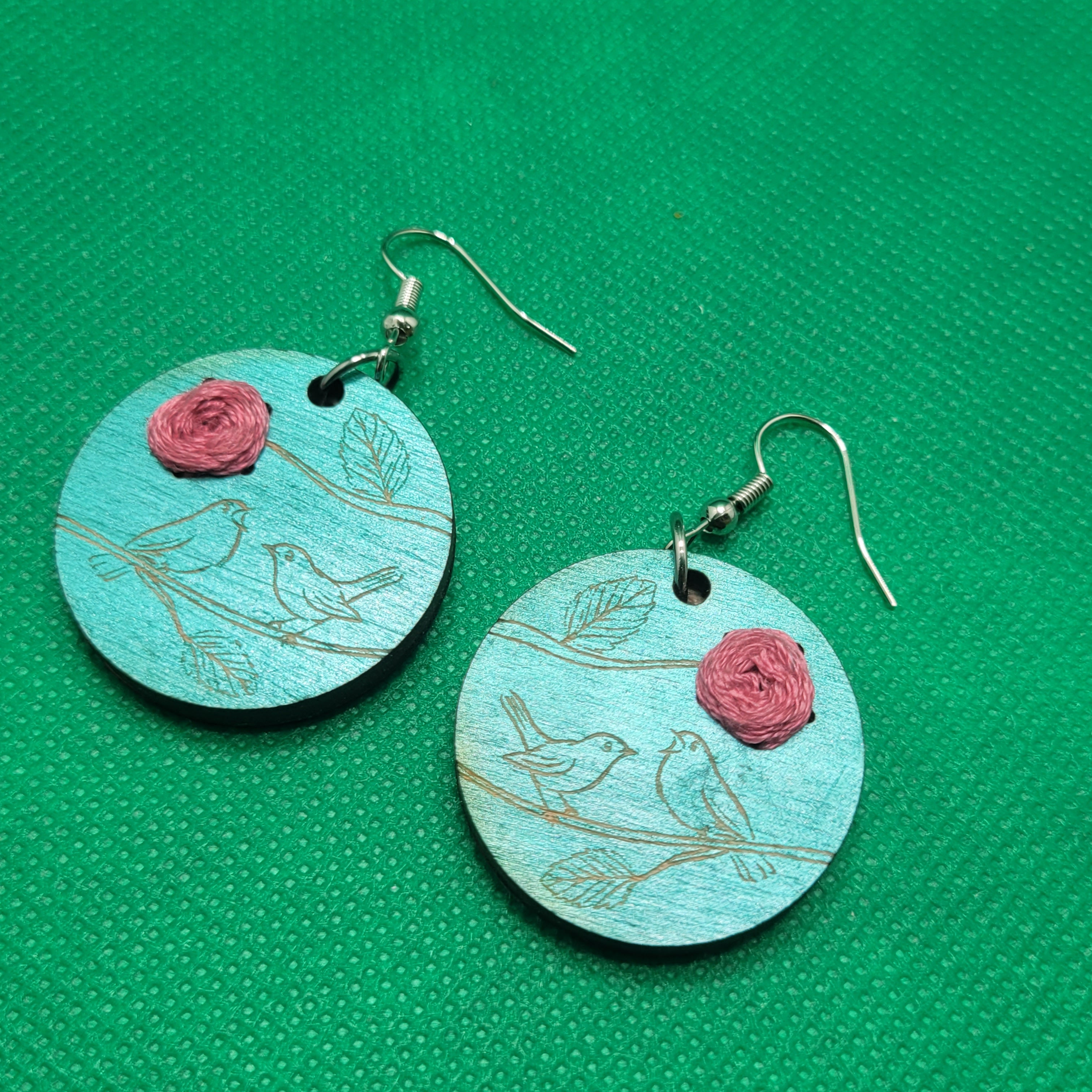 Turqouise Green Round Earrings (Small)