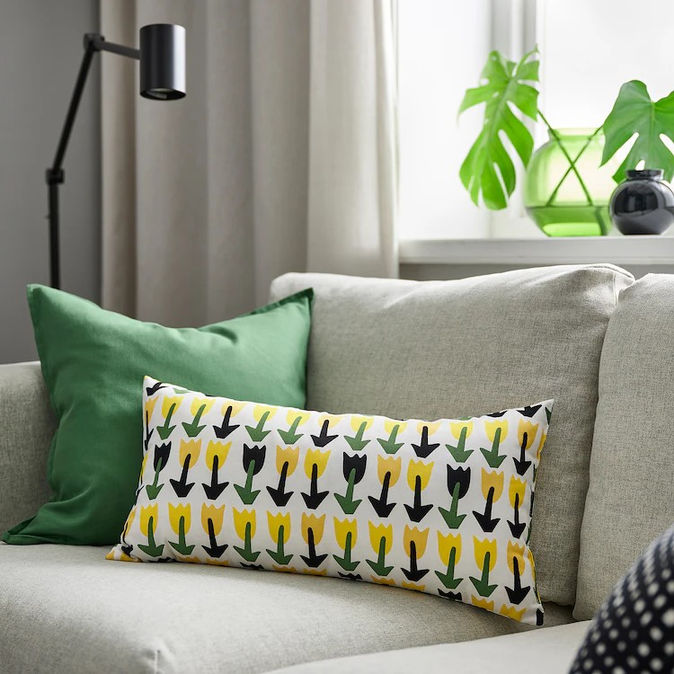 IKEA - SANDMOTT
Cushion, green/yellow, 30x58 cm