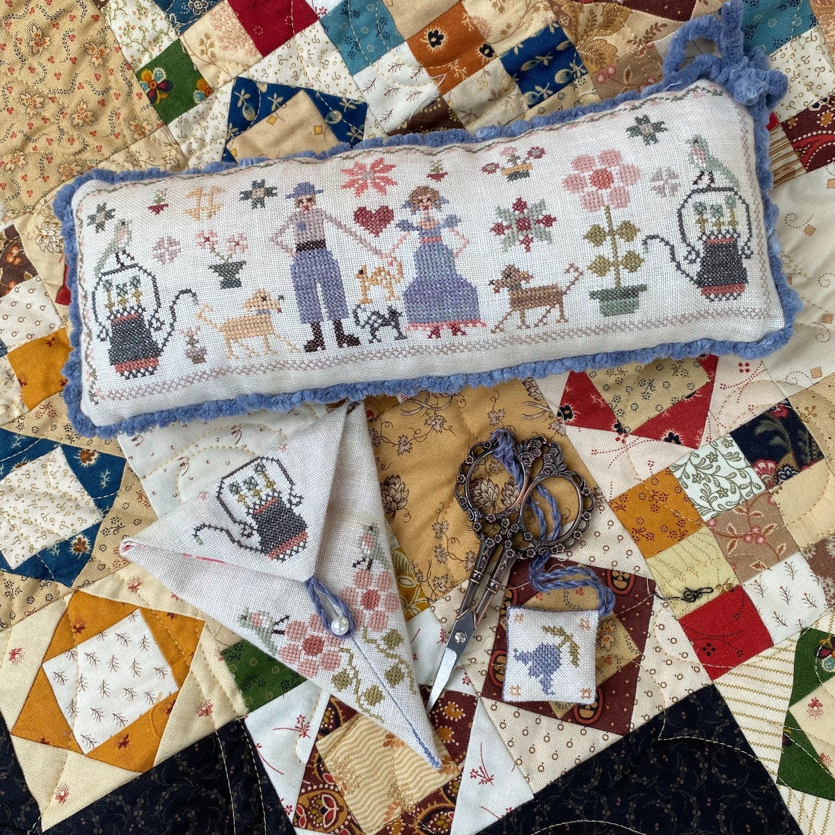 2022 Needlework Expo PRE-ORDER Bluebirds and Bluebells Sampler