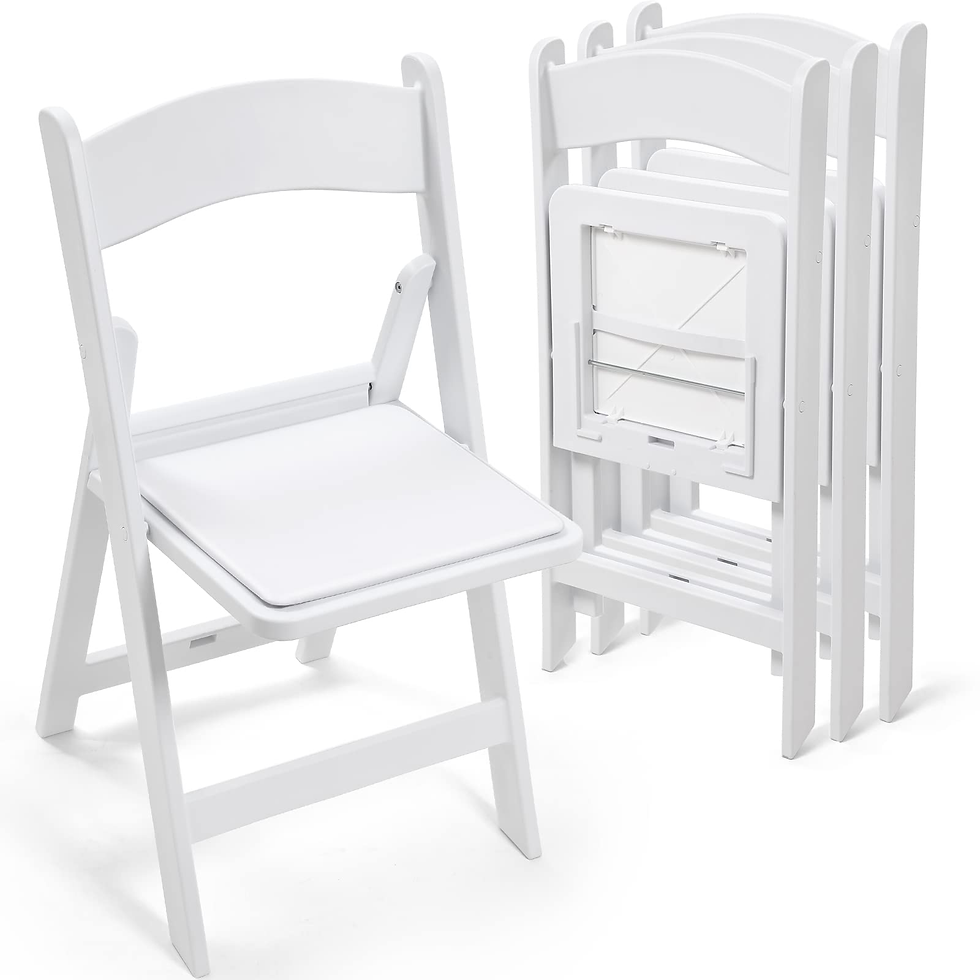 White resin chair for rent