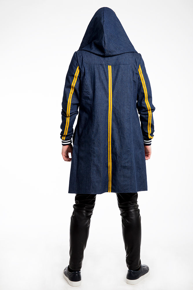 Miniatura: PŁASZCZ UNISEX JEANS Z KAPTUREM - AQUALOOPA