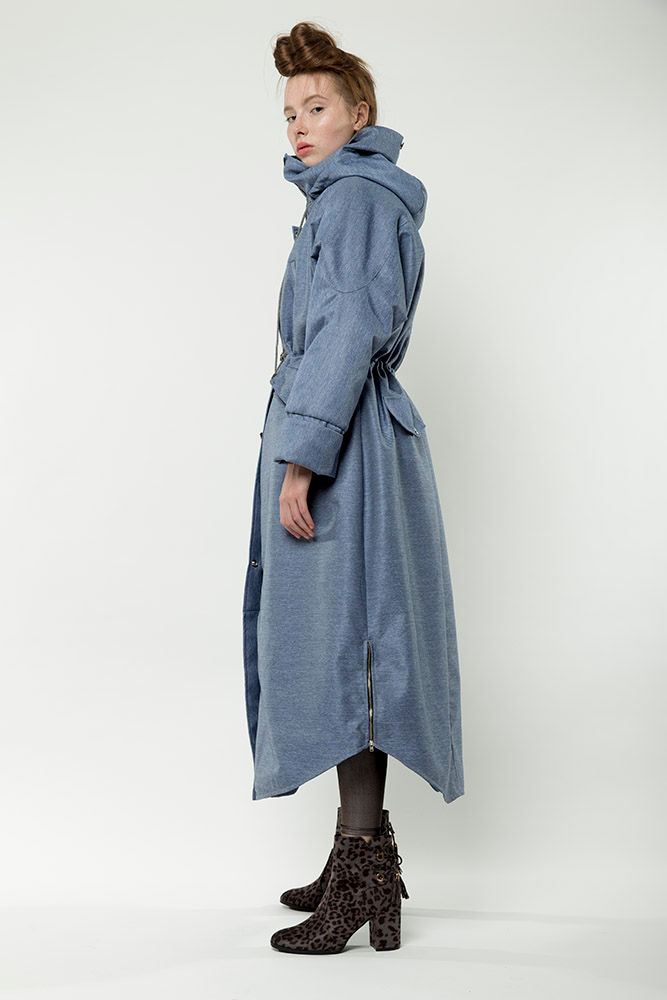 Miniatura: Niebieska damska całoroczna parka