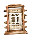 Wooden flip calendar icon displaying 'Wednesday' and the year '2021'