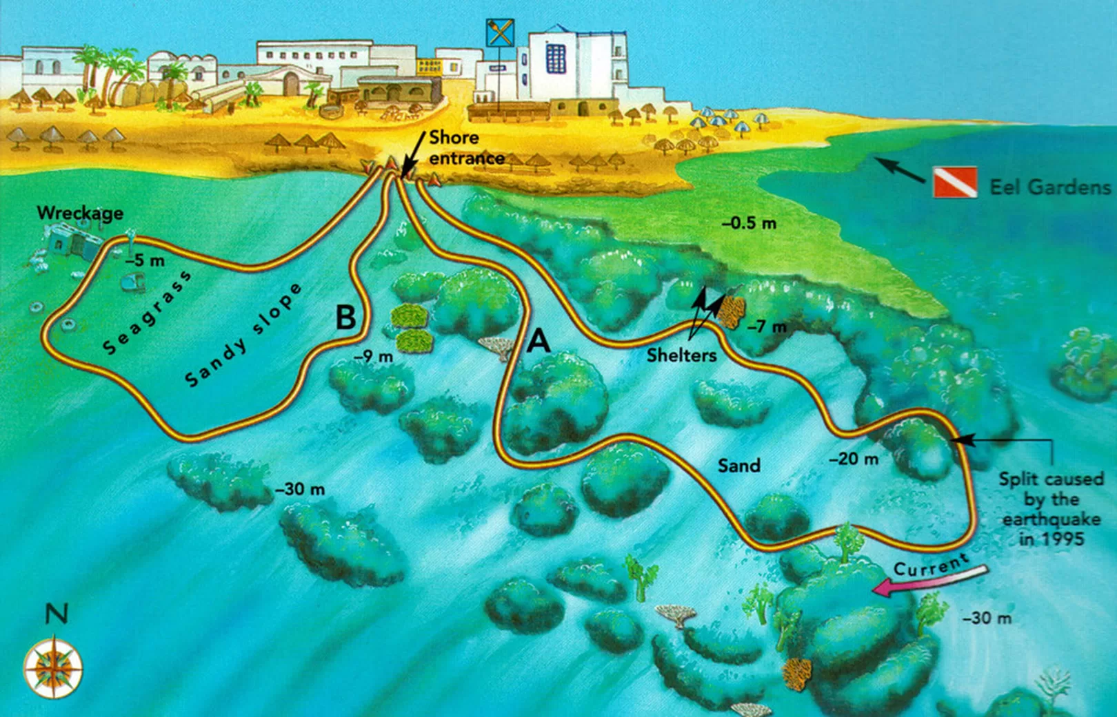 Lighthouse dive site map