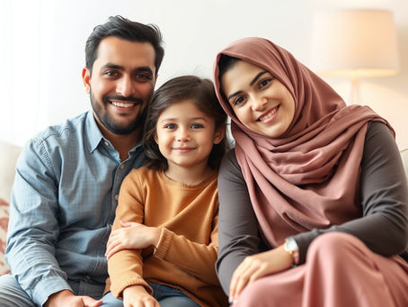 Family sitting together after a child's ADHD diagnosis