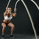 Woman with Fitness Ropes