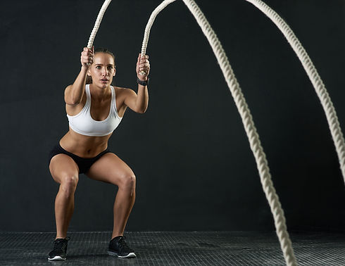 Woman with Fitness Ropes