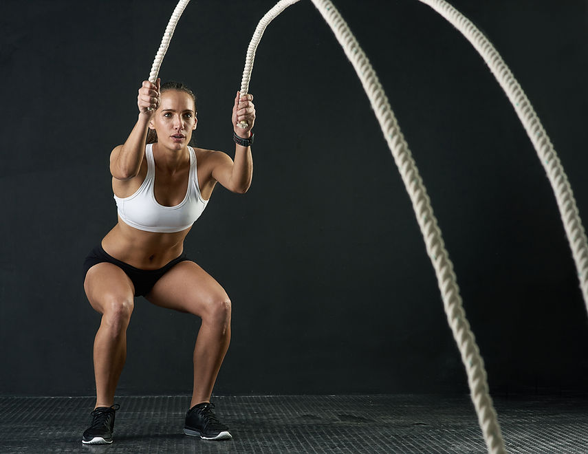 Woman with Fitness Ropes