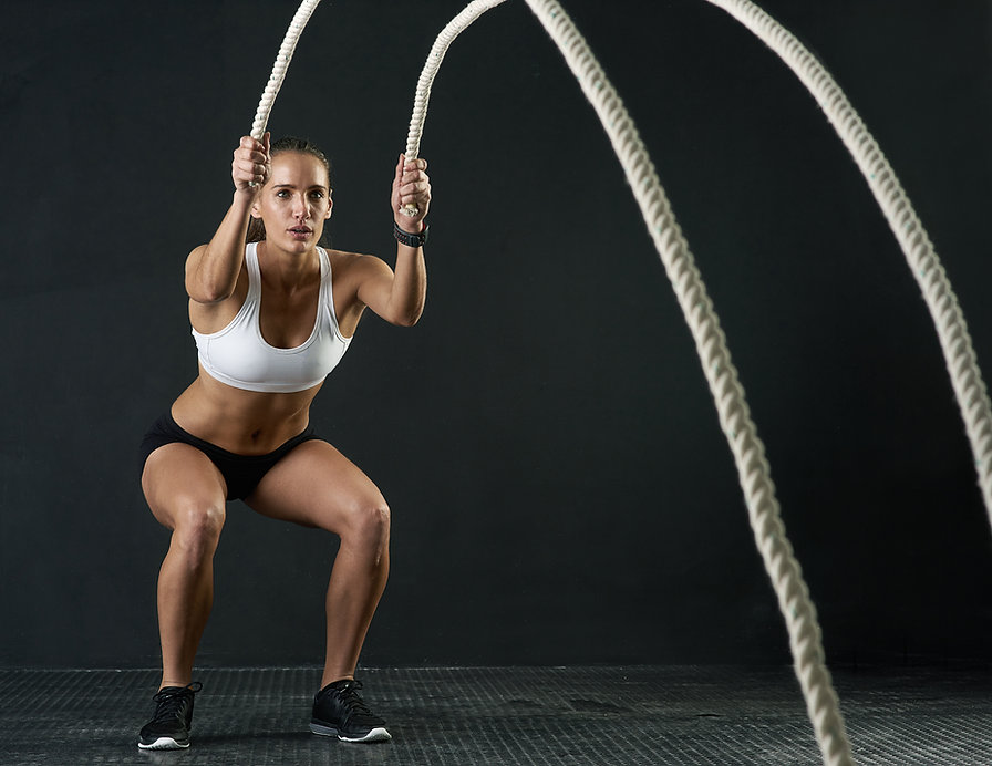 Woman with Fitness Ropes