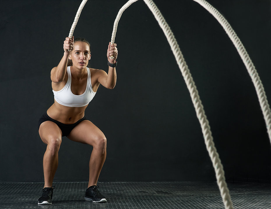 Woman with Fitness Ropes