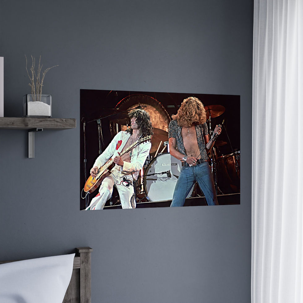 Miniatura: Led Zeppelin on Stage, Jimmy Page, Robert Plant, Hard Rock Print, Jimmy Page