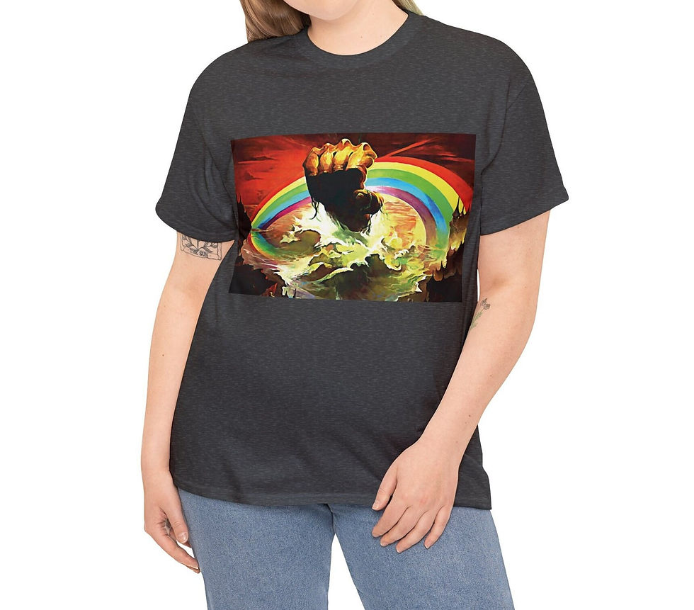 Miniature : Rainbow Rising, Unisex T-Shirt, Catch The Rainbow, Heavy Cotton Tee, Ritchie
