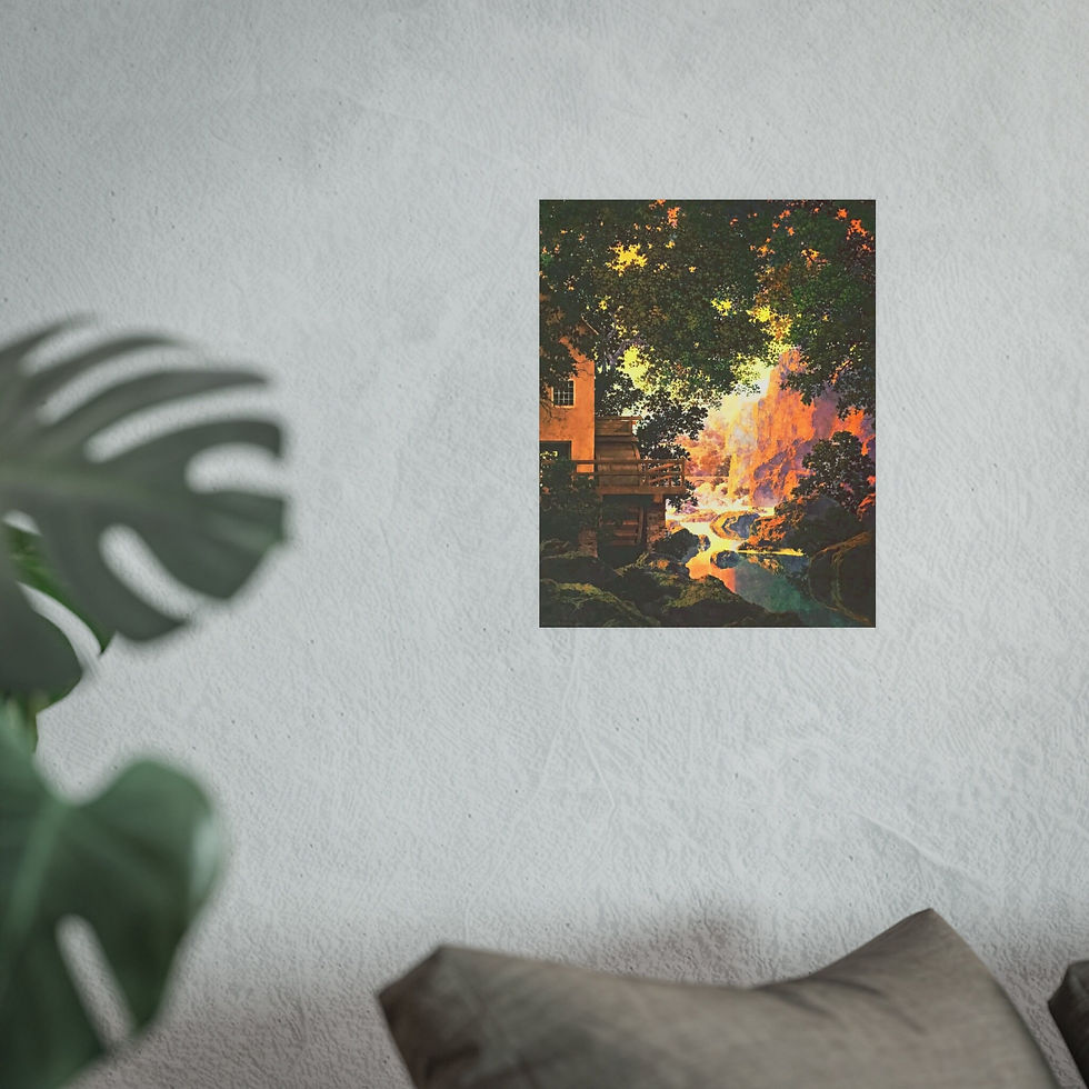Miniature : Maxfield Parrish, Old Oak Glen, Art Print, American Golden Age, Neo-Classical