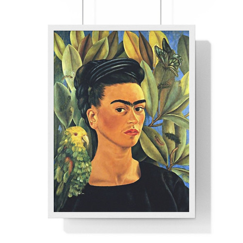 Frida Kahlo Self Portrait With Bonito 1941 Art Print Mexican Painter