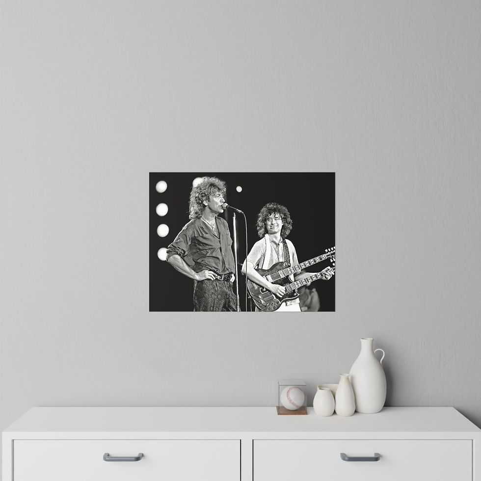Miniature : Robert Plant Jimmy Page Live Aid 1985, Graphic Print, Led Zeppelin, Hard Rock
