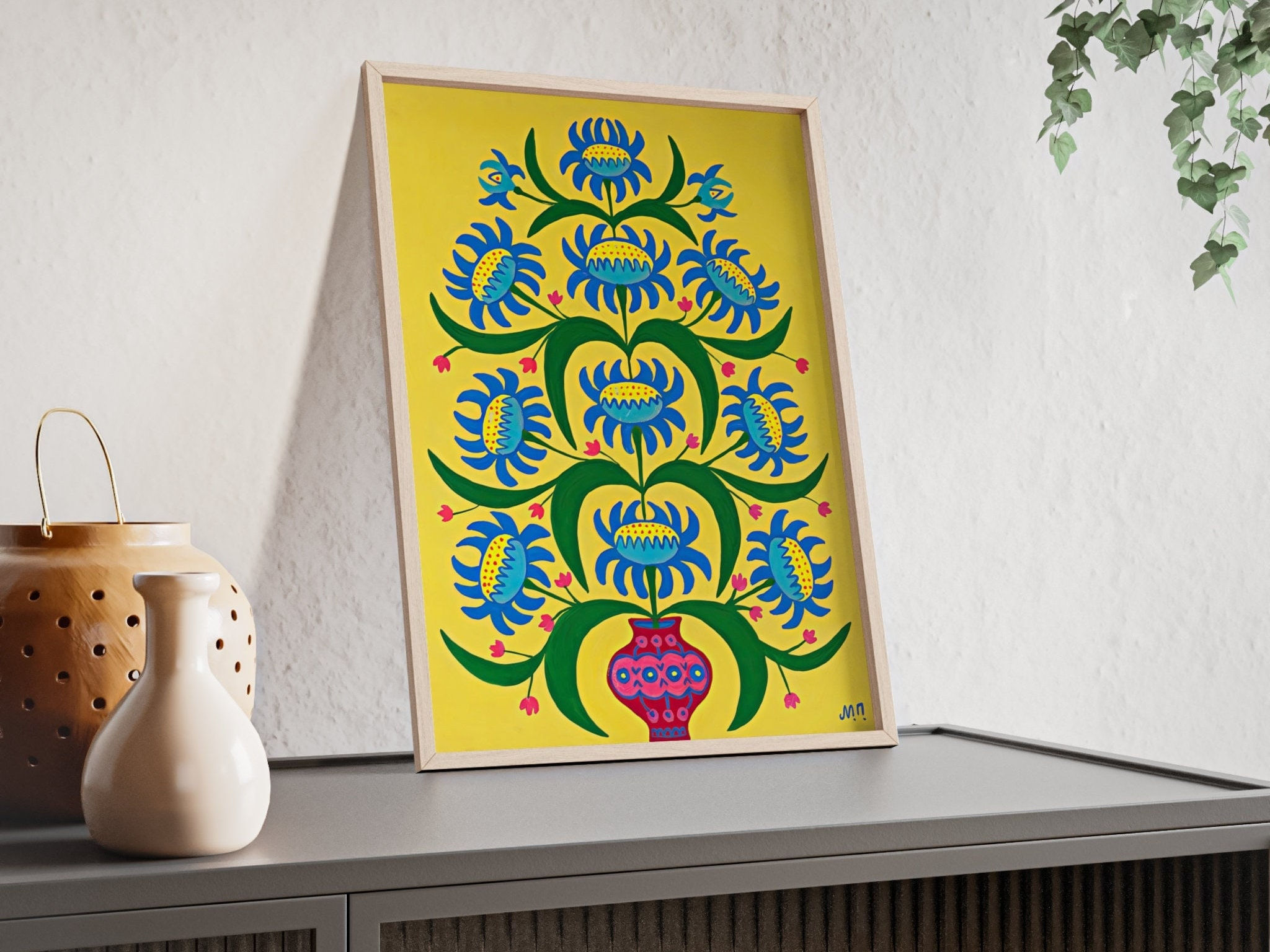 Maria Prymachenko, I Give the Kittens to Those Who Work in the Field, 1983