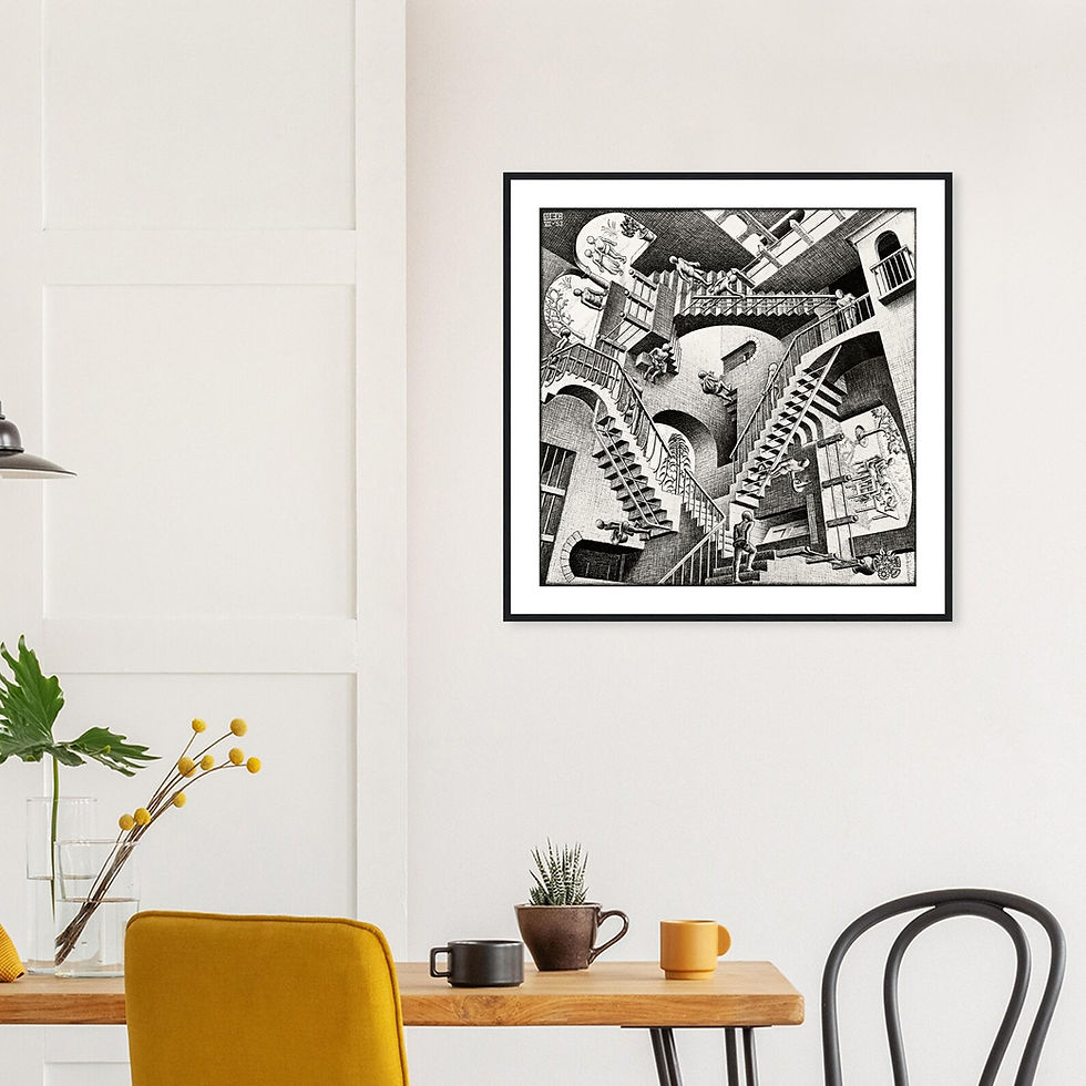 Miniatura: M.C. Escher Relativity - Art Print, Optical Illusion Surrealism Digital Download