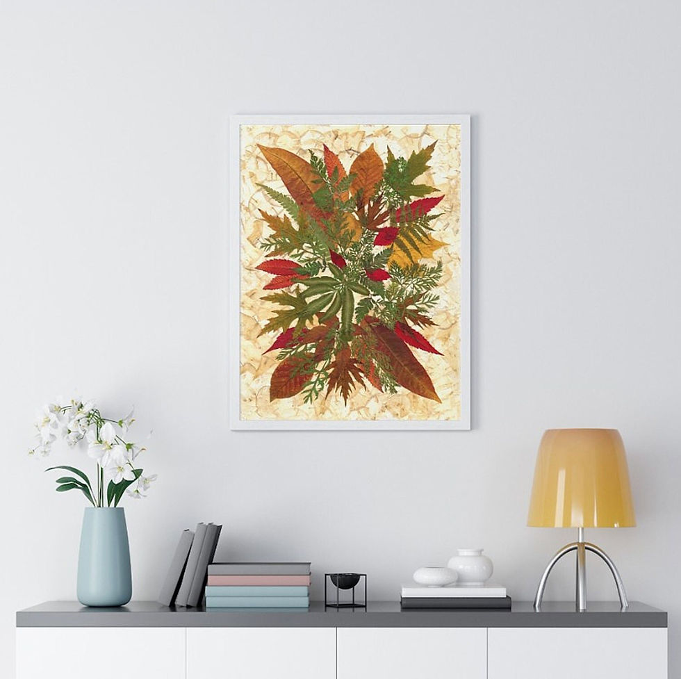 Miniatyrbilde: Pressed leaves print original herbarium plants art print pressed herbs dried