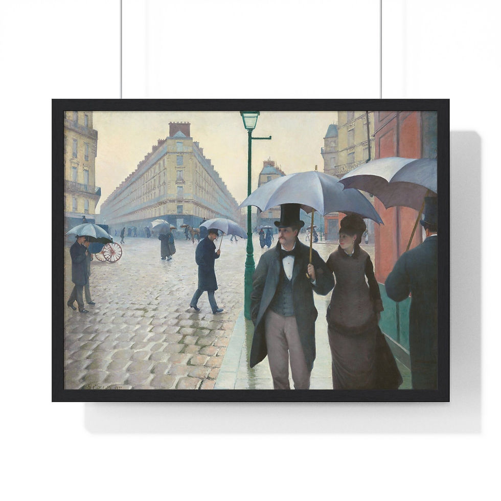 Miniatyrbild: Gustave Caillebotte Paris Street Rainy Day Art Print 1877 Rue de Paris Temps de