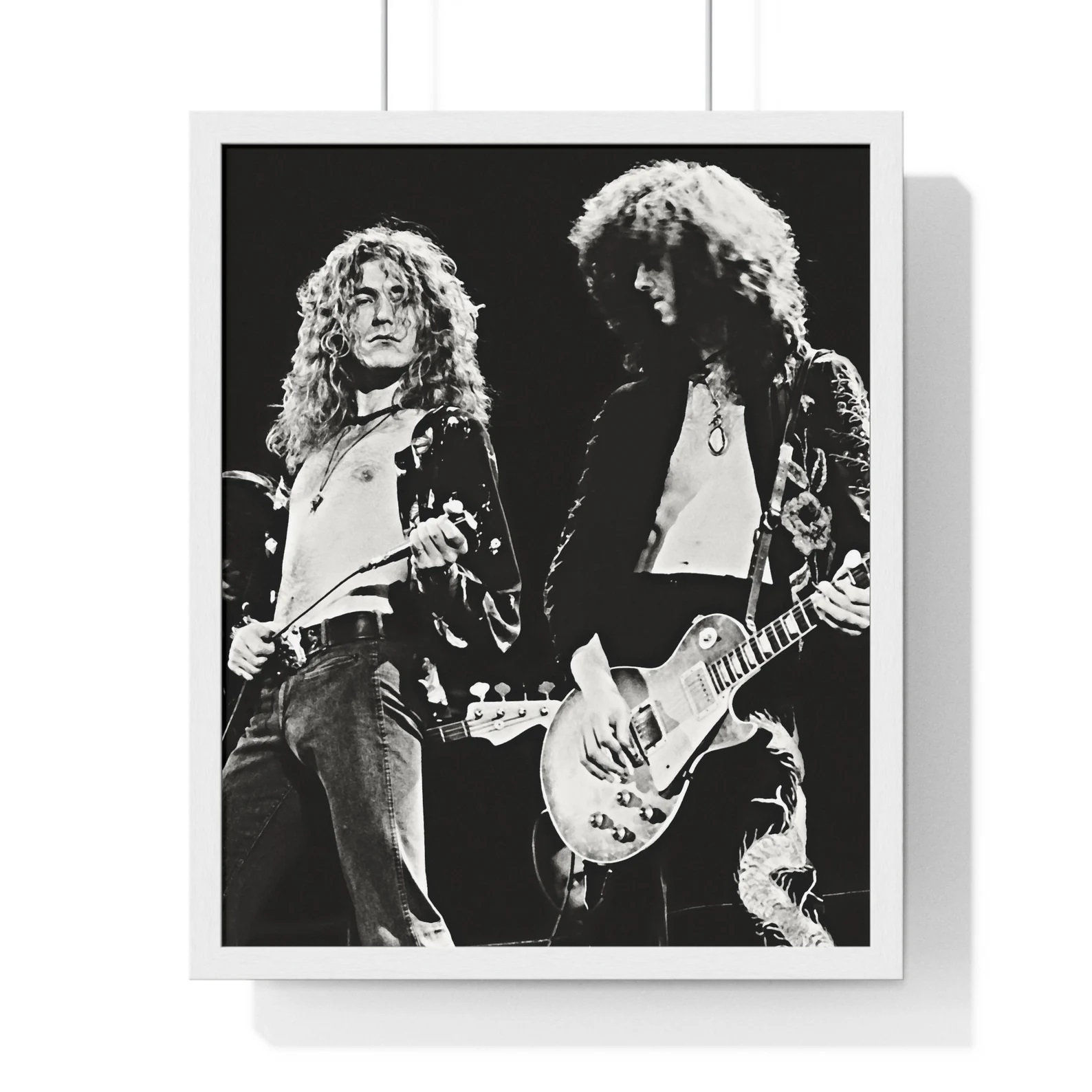 Robert Plant, Jimmy Page, Led Zeppelin Live Los Angeles 1975, Graphic Print