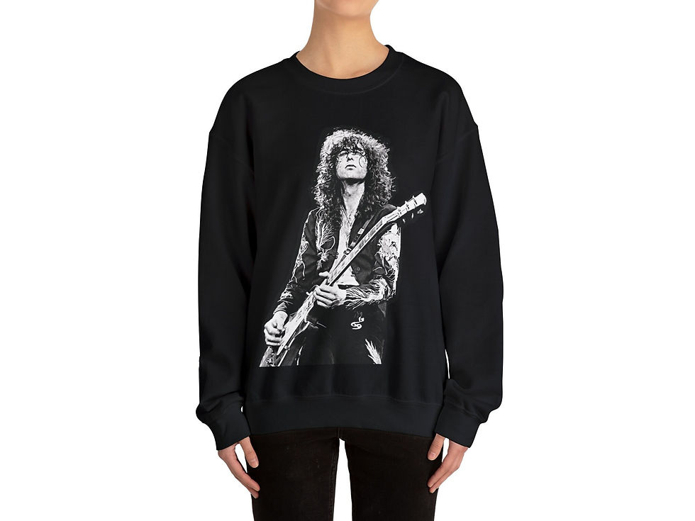 Thumbnail: Jimmy Page on Stage, Led Zeppelin, Black Unisex Sweatshirt, Jimmy Page Sweater