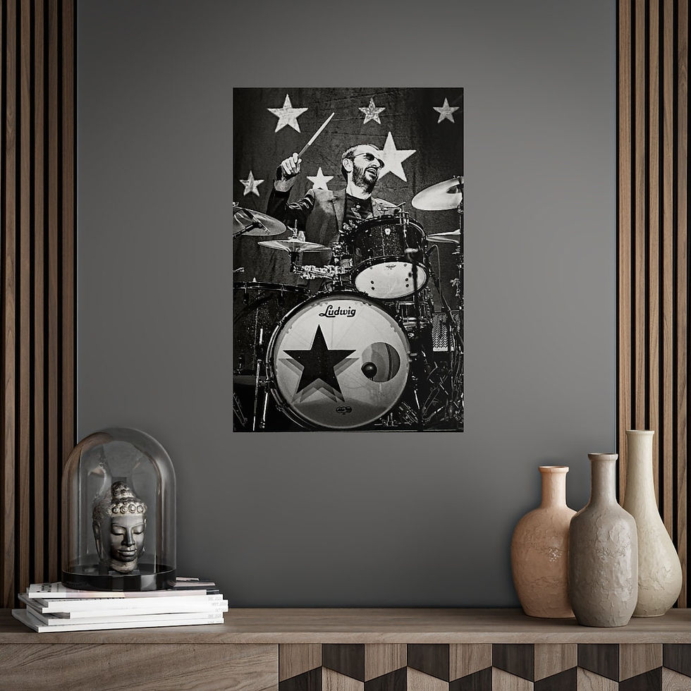 Miniature : Ringo Starr on Stage, Rock, Pop, Beatles Poster, Ringo Starr Print, Rock Music