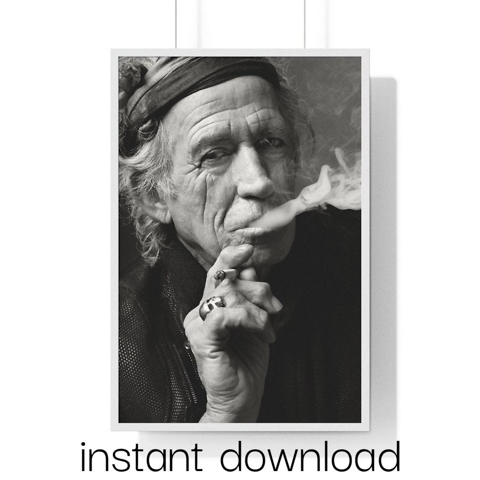 Instant Download Keith Richards Portrait, Rolling Stones