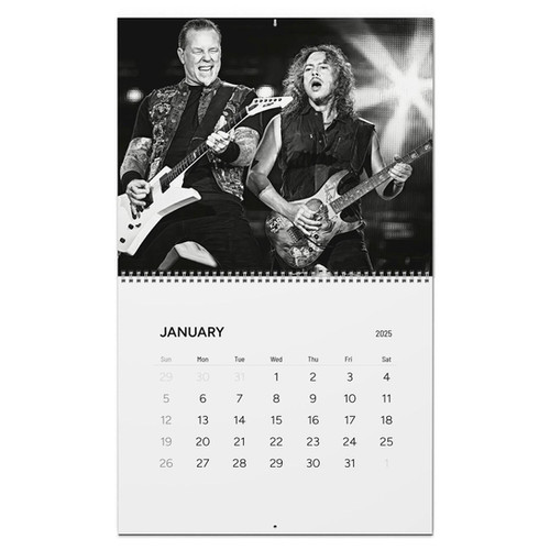 Heavy Metal Calendar 2025, Iconic Rock Bands Wall Calendar, Gift for