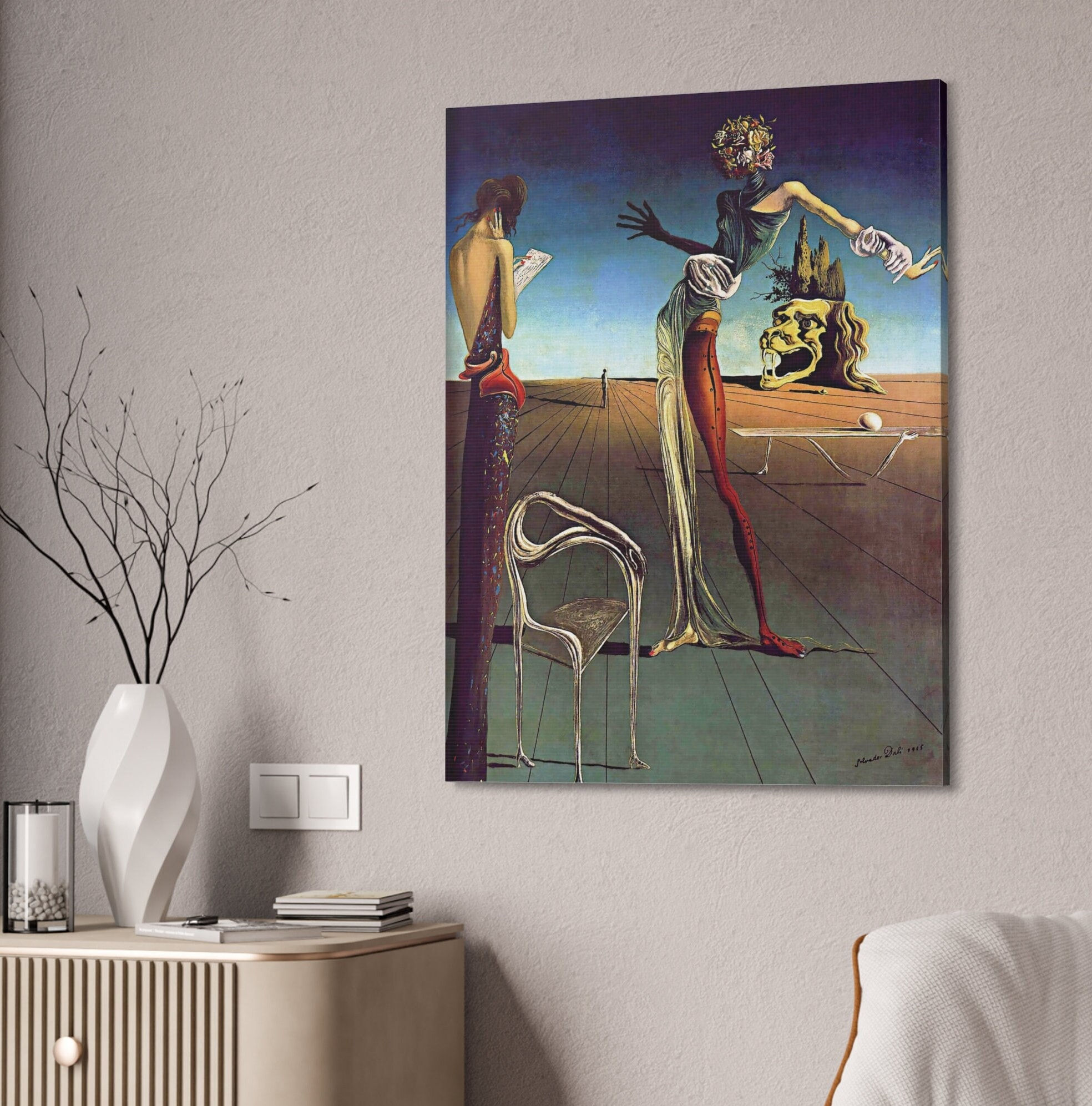 Salvador Dali, Woman with a Head of Roses, 1935, Fine Art Canvas, Vintage Art