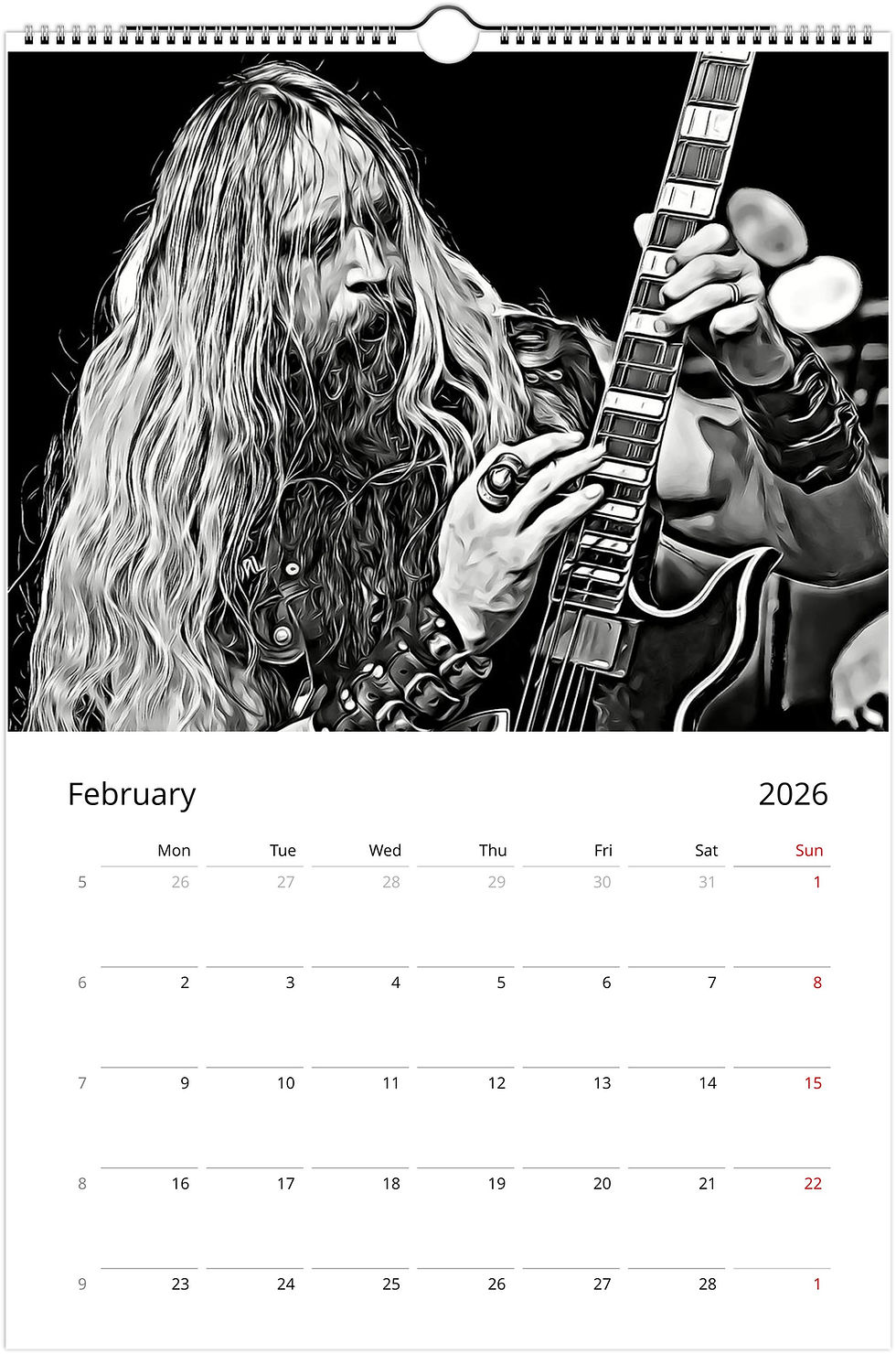 Thumbnail: 2026 Rock Bands Calendar, Perfect Music Gift for Rock Fans
