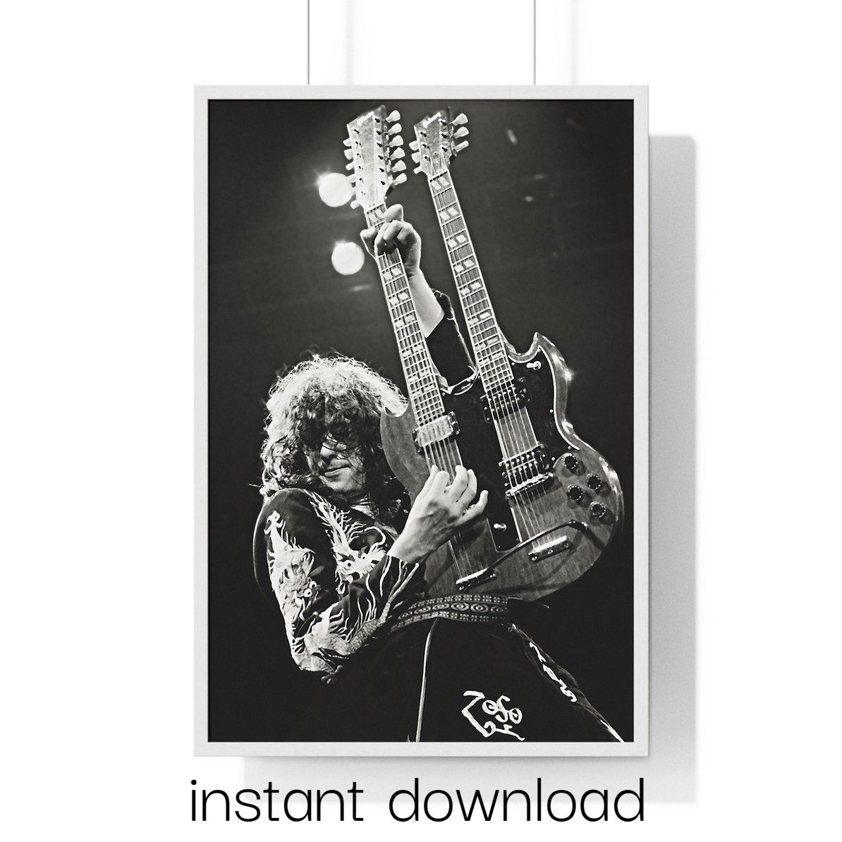 Instant Download Jimmy Page on Stage, Led Zeppelin Poster, Zoso