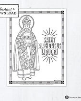 St. Alphonsus Liguori colouring page preview.JPG
