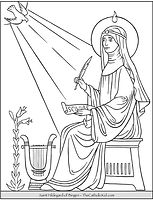 St. Hildegard of Bingen colouring page preview.JPG