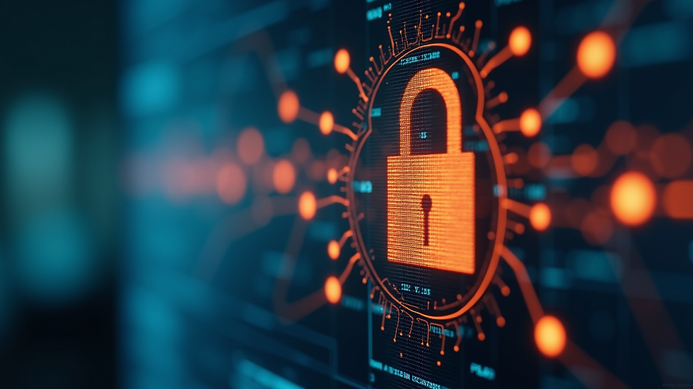 Close-up view of a digital lock symbolizing email security