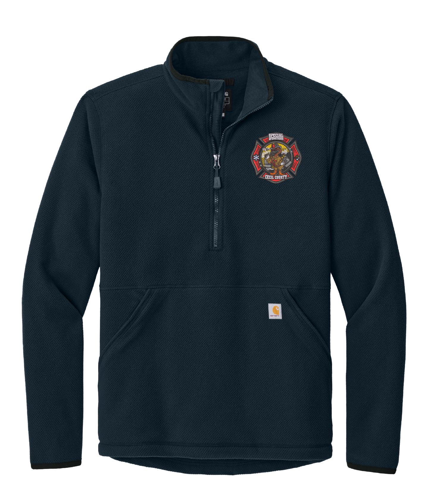 Cecil DES DIV NAVY Carhartt® Textured 1/2-Zip Fleece Jacket (E)