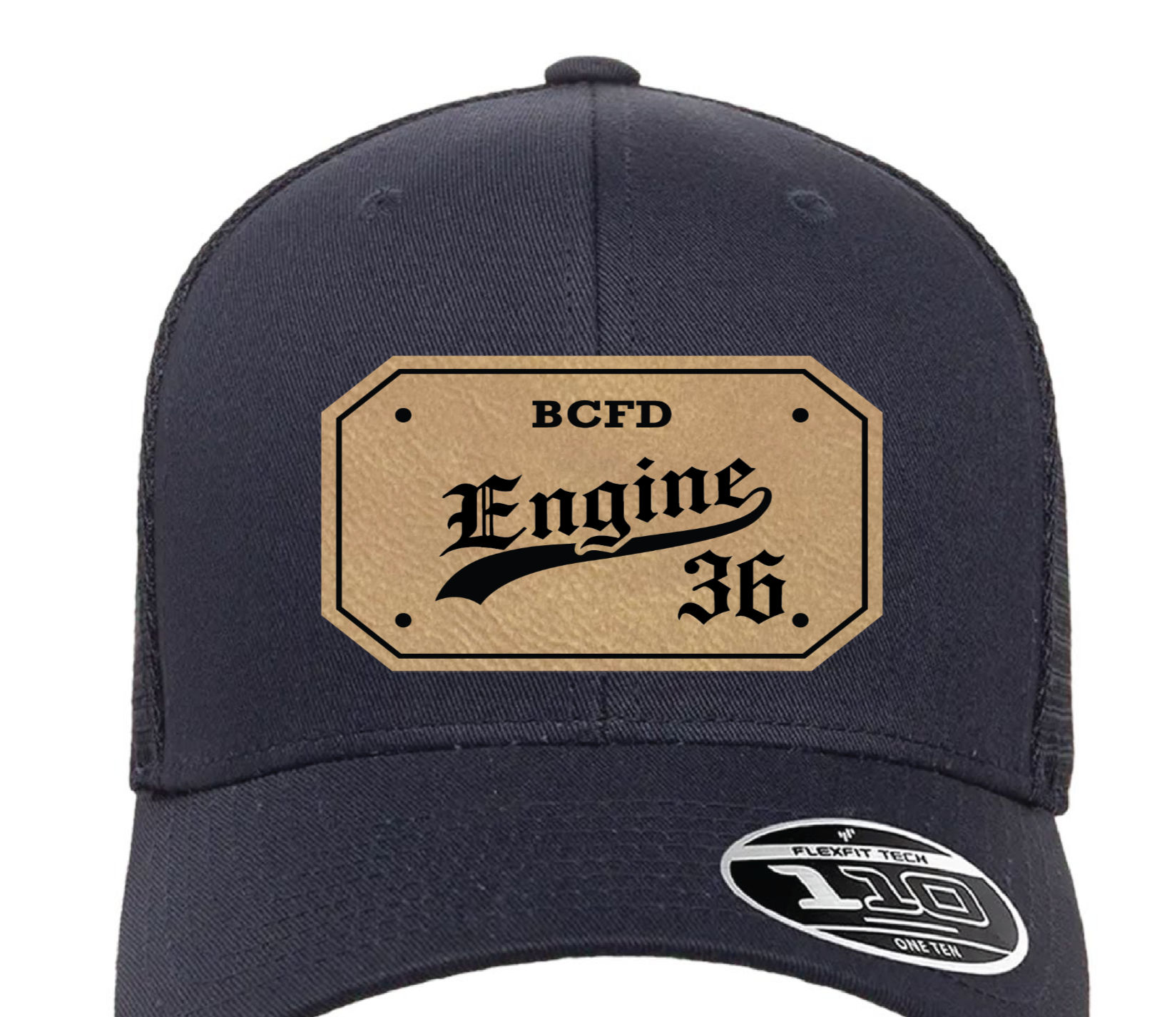 BCFD Eng36 Leather Patch Adjustable Snapback Hat (L)