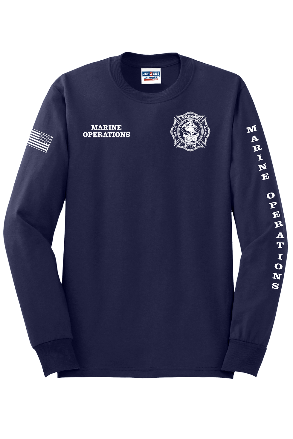 Thumbnail: BCFD FB1 Jerzees® Dri-Power® 50/50 Cotton/Poly LS T-Shirt (SP)