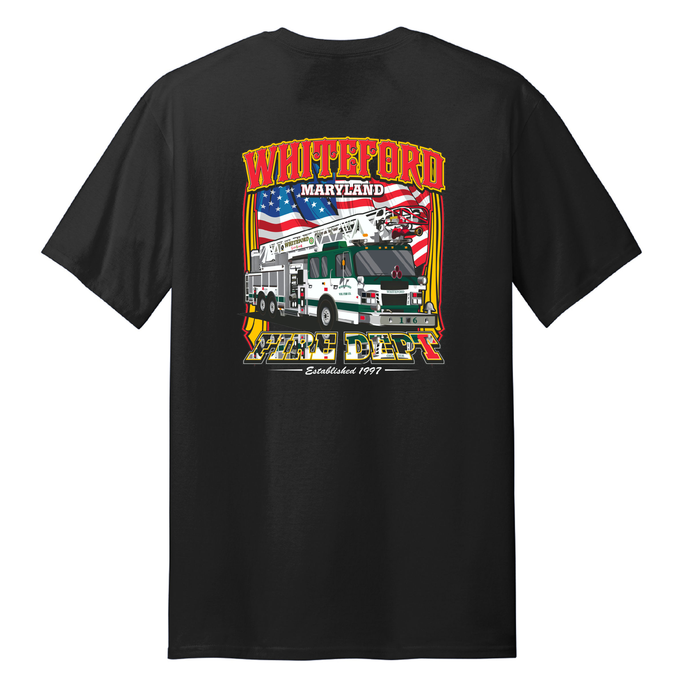Whiteford Gildan T-Shirt (Ladder Truck Flag) (DTG)