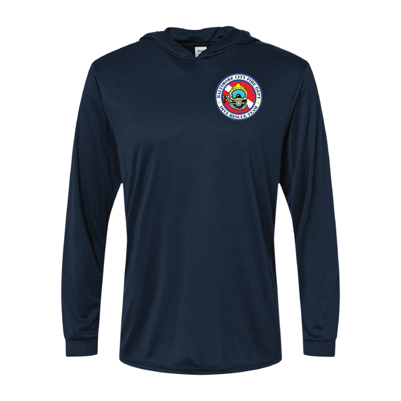 BCFD Dive Paragon UPF 50+ Full-Color Performance Hooded Long Sleeve T-Shirt(DTG)