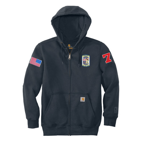 Lineboro VFD Carhartt Full Zip w/ '7' and American Flag Sleeve (E
