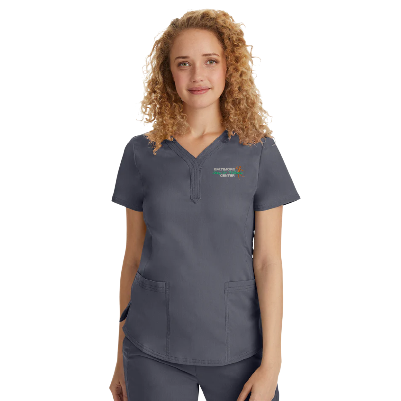 BSWC Helping Hands Women's 2-Pocket Jane Triple-Needle Stitching Top (E)