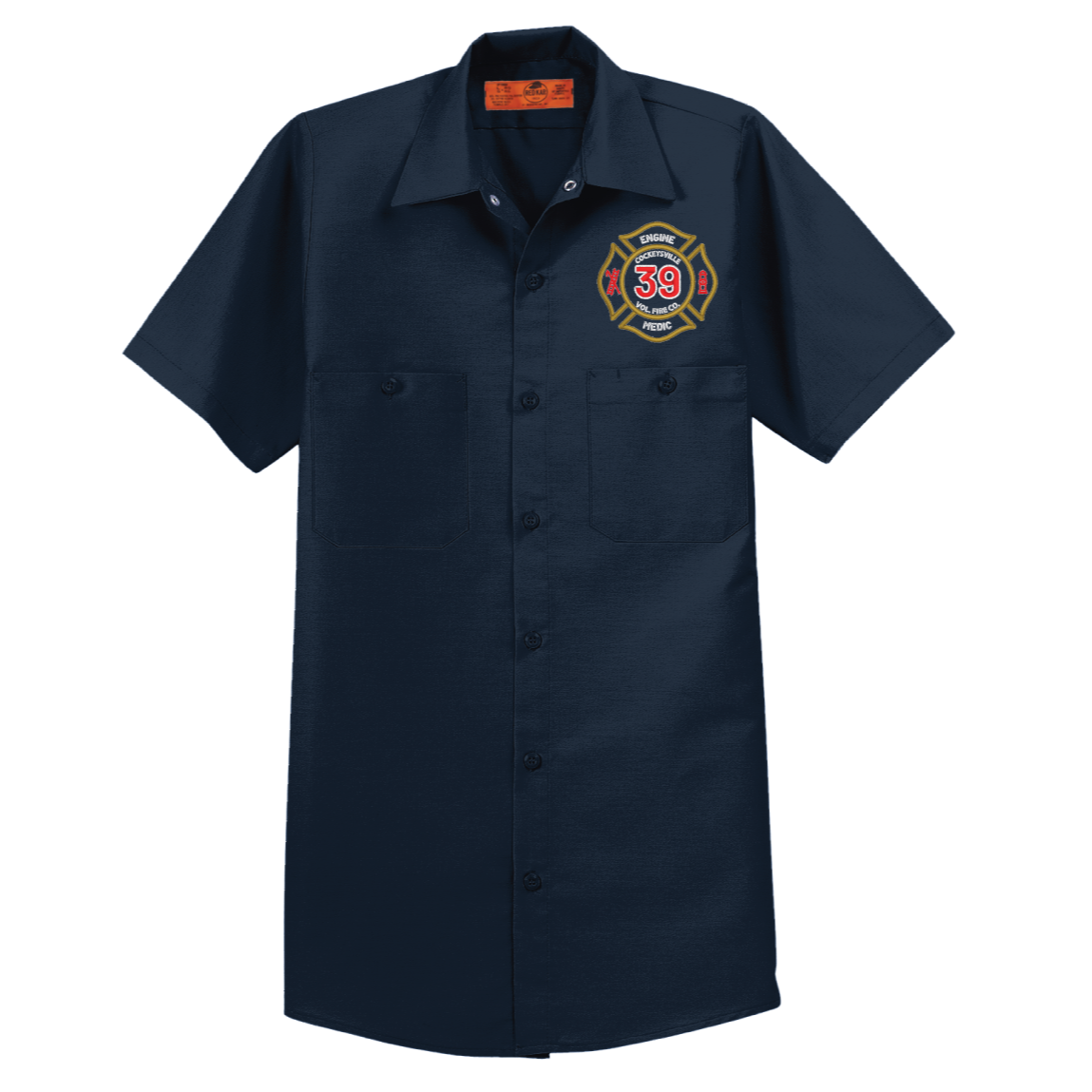 Cockeysville Red Kap Button-Down Industrial SS Navy Shirt (E)
