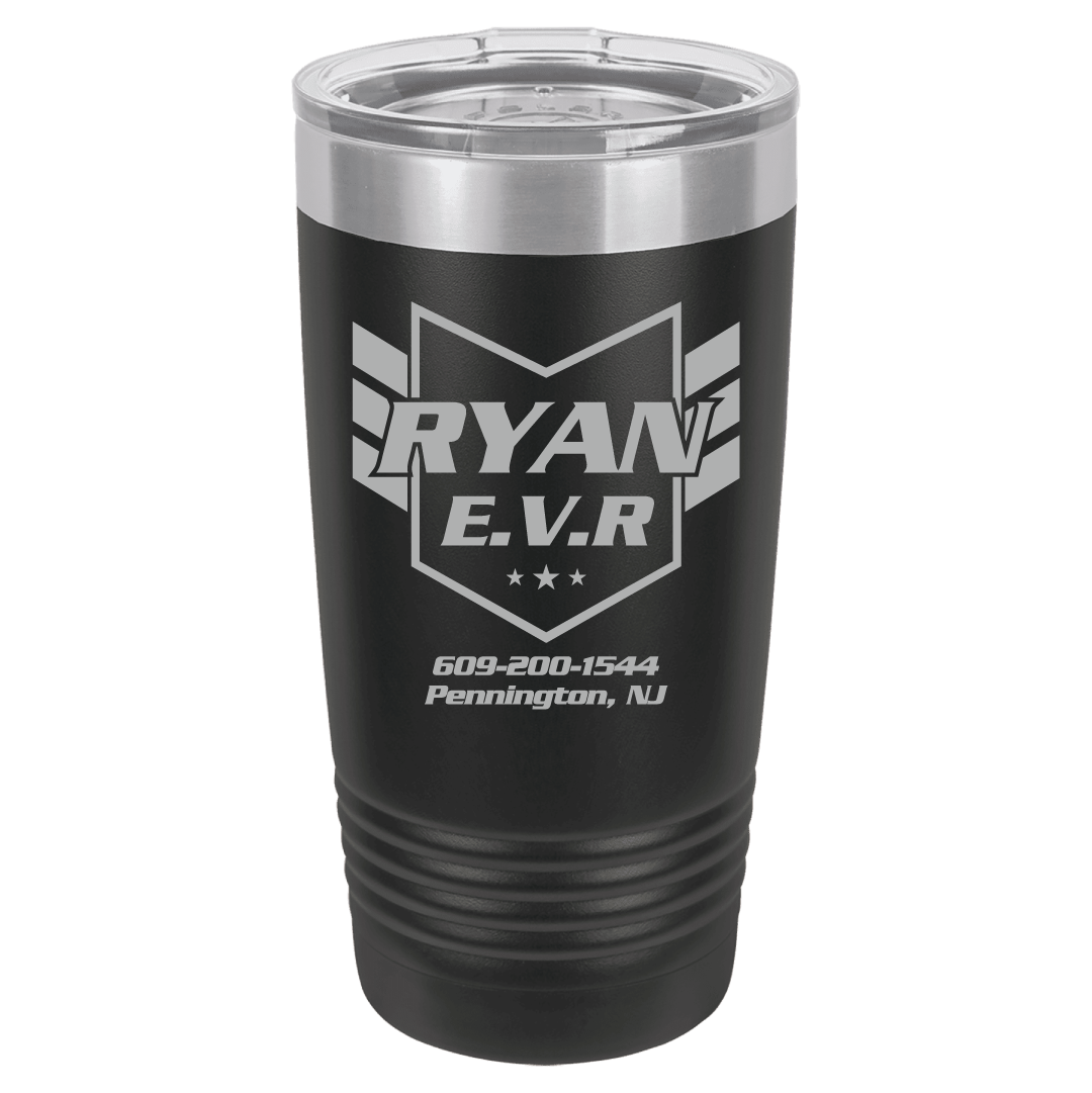 Ryan EVR Polar Black Laser 20oz Insulated Tumbler with Lid (L)
