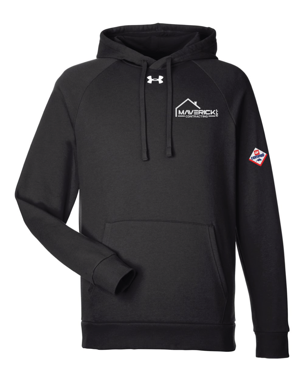 Maverick Under Armour Black Men's Rival Fleece Hooded Sweatshirt (E)