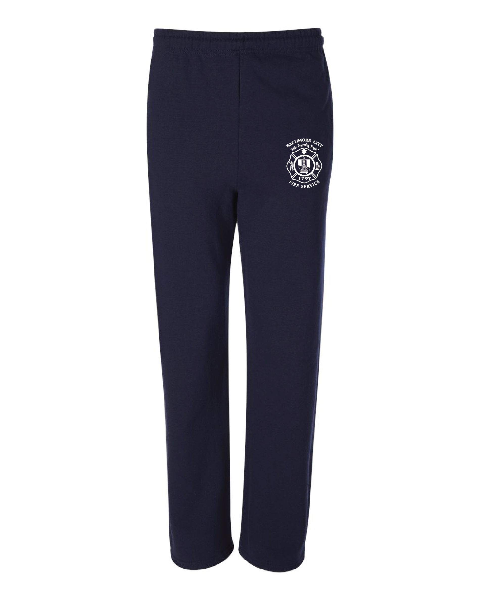 BCFD Jerzees BCFD-Logo Open-Bottom Sweat Pants with Pockets (SP)