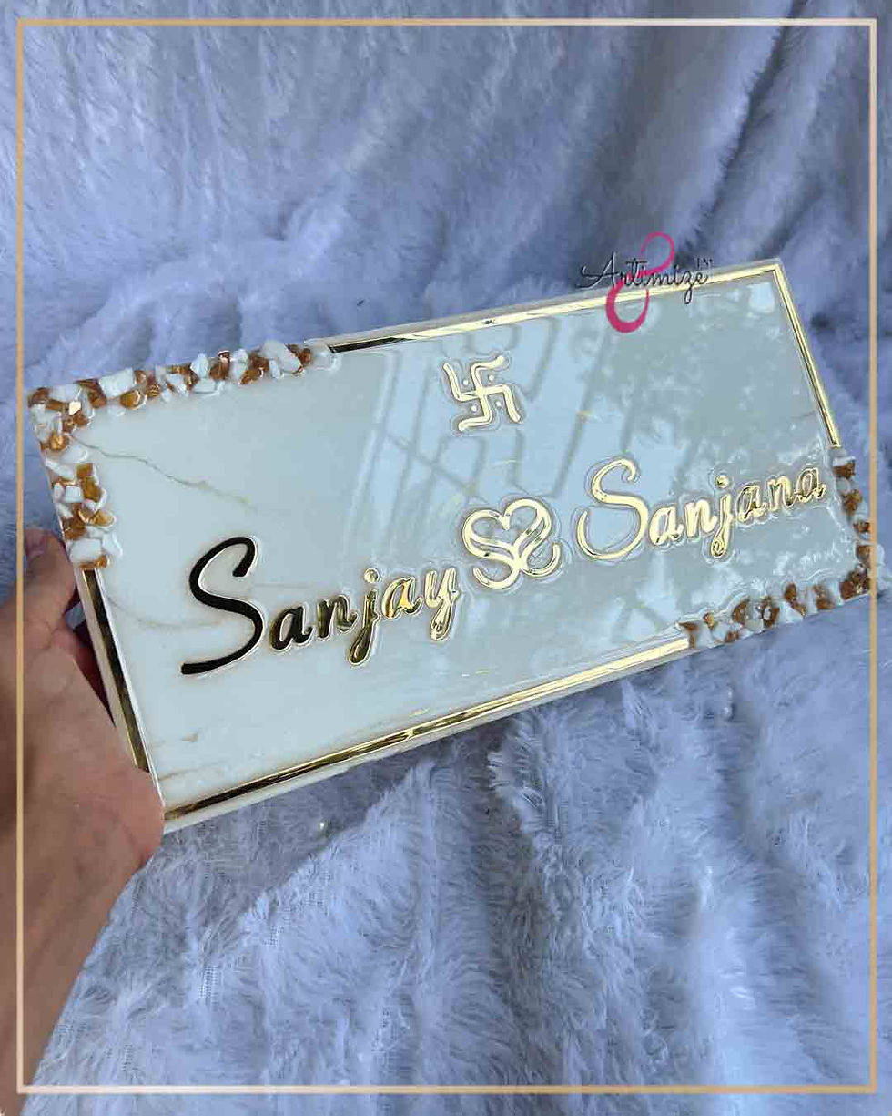Thumbnail: Marble Effect Resin Name Plate