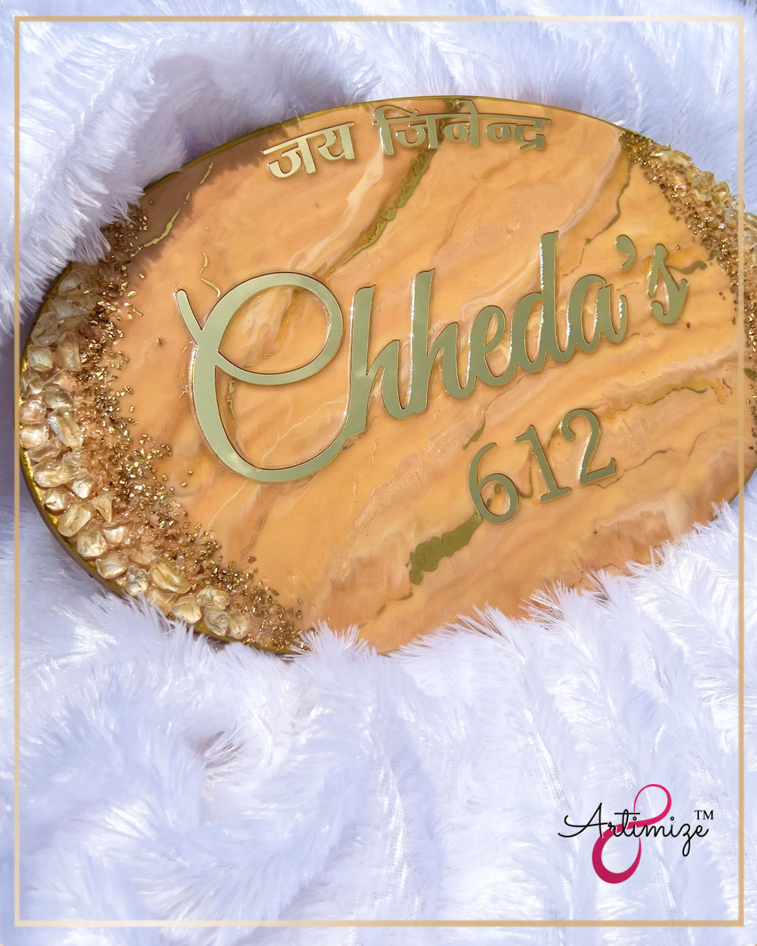 Crystal Embedded Name Plate